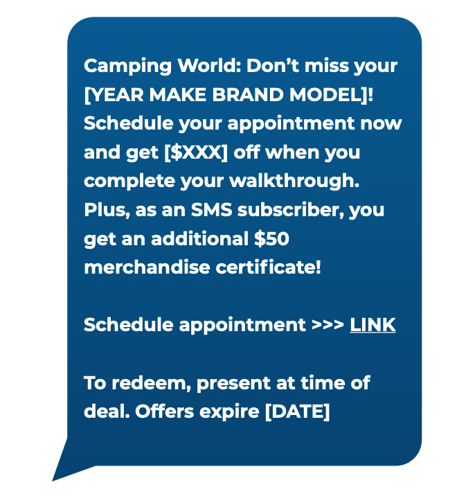 Camping World Twilio Engage Campaign Camping World Twilio Engage Campaign