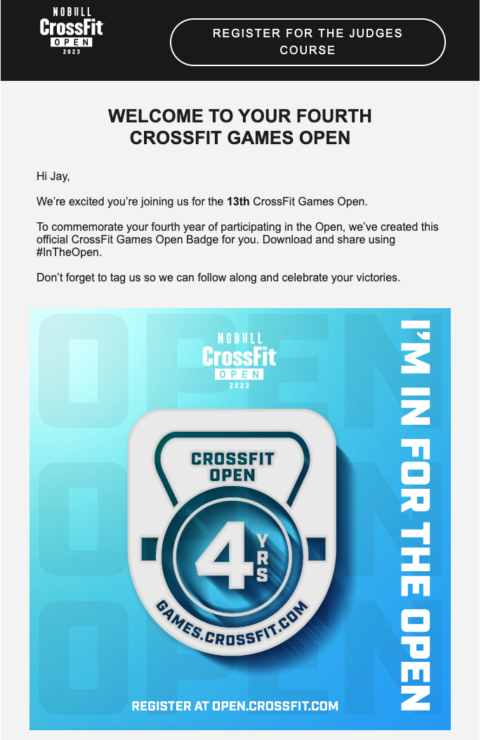 CrossFit Open Email Campaign CrossFit Open Email Campaign